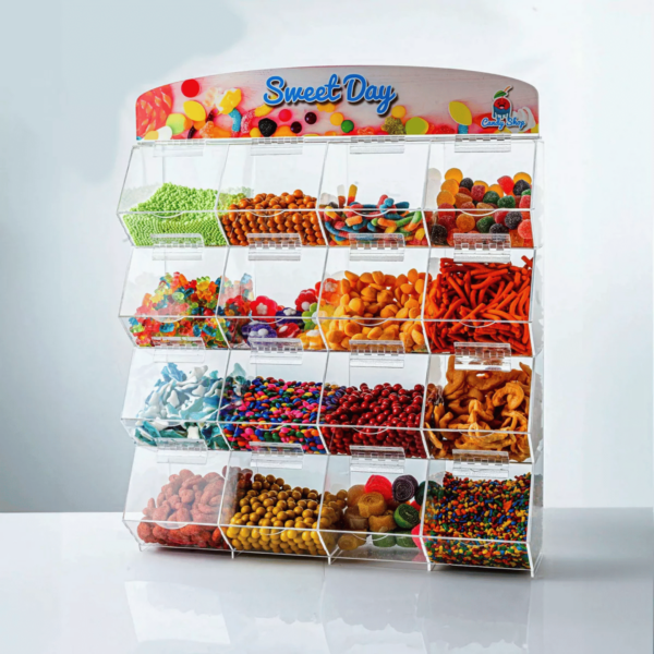 Dulcero En Acrílico Exhibidor Dulces Con Puertas 16 Espacios - Image 3